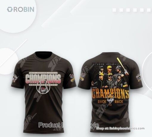 Erie SeaWolves Back To Back 2024 Eastern League Champions T Shirt