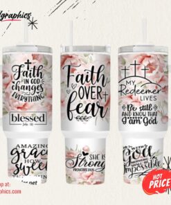 Faith Over Fear 40 Oz 2 Piece Tumbler Wrap