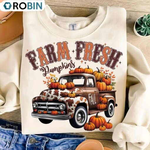 Farm Retro Fall Fresh Pumpkins Shirt Unisex Shirt