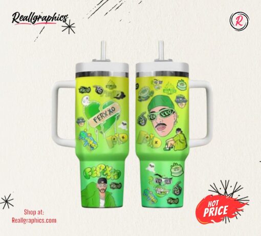 Feid Ferxxo Green 40 oz Stanley Tumbler