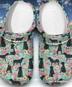 Floral Labrador Dog 3D Printed Crocs Clogs Shoes Floral Labrador Dog 3D Printed Crocs Clogs Shoes