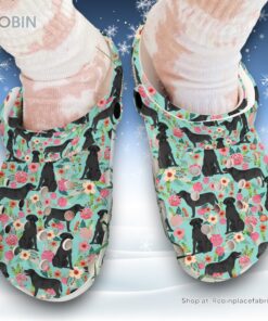 Floral Labrador Dog 3D Printed Crocs Clogs Shoes Floral Labrador Dog 3D Printed Crocs Clogs Shoes