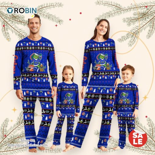 Florida Gators NCAA Custom Name Grinch Christmas And Sport Team Pajama Set
