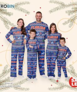Florida Gators NCAA Patterns Essentials Christmas Holiday Family Matching Pajama Sets