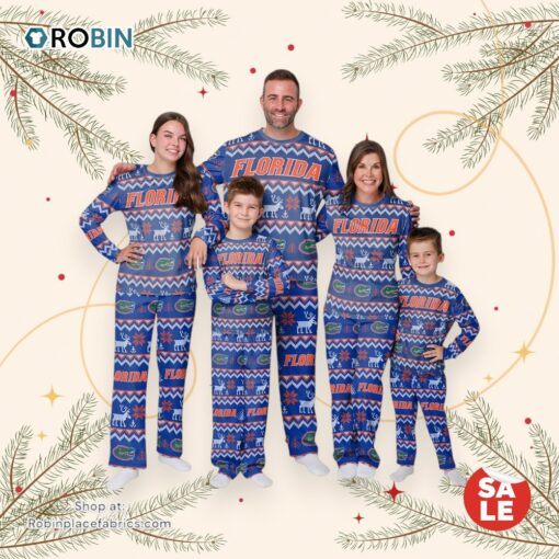 Florida Gators NCAA Patterns Essentials Christmas Holiday Family Matching Pajama Sets