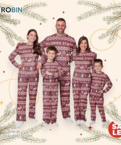 Florida State Seminoles NCAA Patterns Essentials Christmas Holiday Family Matching Pajama Sets