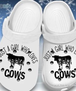 Fluffy Just A Girl Who Loves Cows 3D Printed Crocs