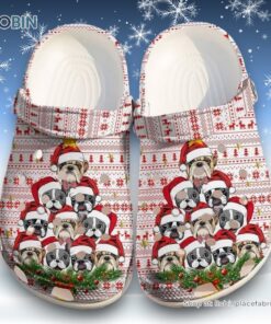 French Bulldog Merry Christmas Tree Unisex Classic Crocs