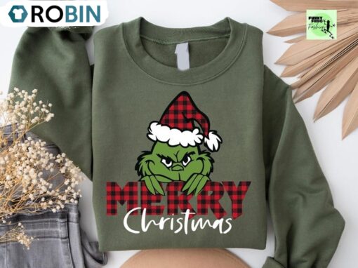 Funny Grinch Christmas Sweatshirt, Grinchmas Holiday Shirt, Long Sleeve Cotton, Hoodie