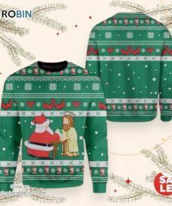 Funny Jesus & Santa Ugly Christmas Sweater, Jesus Christmas Sweater, Star Wars Ugly Sweatshirt