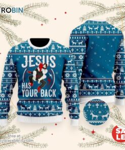 Funny Jesus Has Your Back Jiu Jitsu Ugly Christmas Sweater, Jesus Christmas Sweater, Star Wars Ugly Sweatshirt