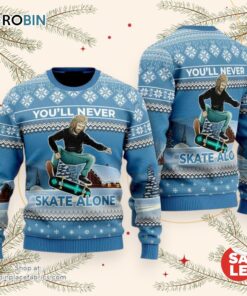 Funny Jesus Skateboarding Ugly Christmas Sweater, Jesus Christmas Sweater