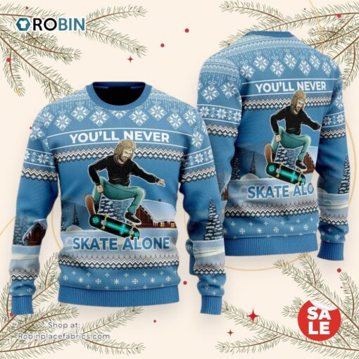 Funny Jesus Skateboarding Ugly Christmas Sweater, Jesus Christmas Sweater