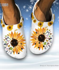 Garndening Tool and Sunflower 3D Printed Crocs Clogs Shoes