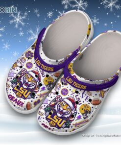 Geaux LSU Tigers Merry Christmas  Blue White Classic Crocs
