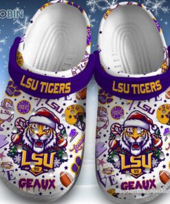 Geaux LSU Tigers Merry Christmas  Blue White Classic Crocs