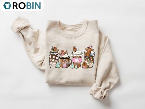 Gingerbread Christmas Coffee Shirt, Gingerbread Christmas Coffee Shirt, Hoodies, Long Sleeve Cotton