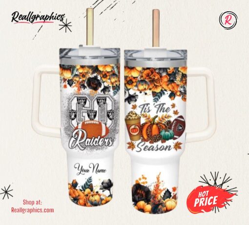 Go Raiders Tis The Season Flower Pattern 40Oz Stainless Steel Tumbler
