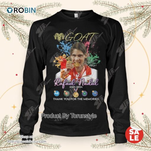 GOAT Rafael Nadal 2001 2024 Thank You For The Memories T Shirt