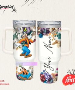 Goofy Dog 40oz Tumbler, Custom Goofy Flower Pattern Tumbler Goofy Dog 40oz Tumbler, Custom Goofy Flower Pattern Tumbler