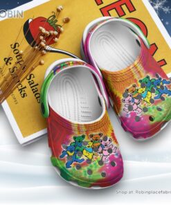 Grateful Dead 3D Printed Crocs Clogs Shoes, Dacing Bear 3D Printed Crocs Clogs Shoes