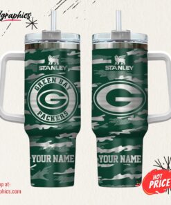 Green Bay Packers NFL Personalized New Camo Pattern Stanley Tumbler 40oz