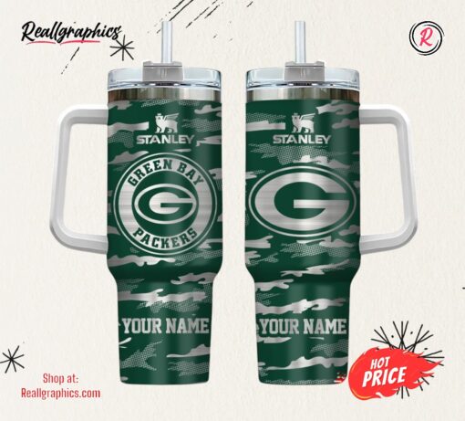 Green Bay Packers NFL Personalized New Camo Pattern Stanley Tumbler 40oz