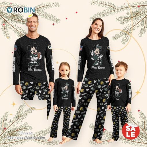 Green Bay Packers Sport And Disney Uniform Pajamas Mickey Mouse NFL Gifts For Kids Pajamas