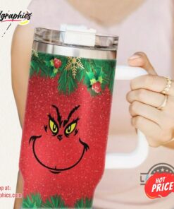 Grinch Christmas 40Oz Tumbler Merry Grinchmas Holiday Version Red Faux Glitter Pattern Stainless Steel Stanley Cup The Grinch Stole Christmas 40 Oz Xmas Travel Mugs Grinch Christmas 40Oz Tumbler Merry Grinchmas Holiday Version Red Faux Glitter Pattern Stainless Steel Stanley Cup The Grinch Stole Christmas 40 Oz Xmas Travel Mugs