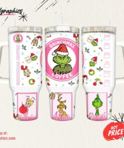 Grinch Coffee Tumbler 40 Oz Merry Grinchmas Starbucks 40Oz Stanley Dupe Cup With Handle Cindy Lou Max Grinch Christmas Travel Cups NEW