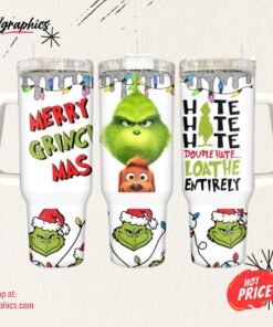 Grinch Stanley Cup 40Oz Merry Grinch Mas 40 Oz Stanley Dupe Stainless Steel Tumbler