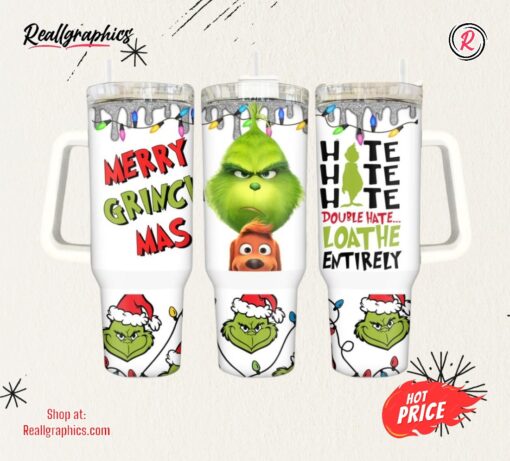 Grinch Stanley Cup 40Oz Merry Grinch Mas 40 Oz Stanley Dupe Stainless Steel Tumbler