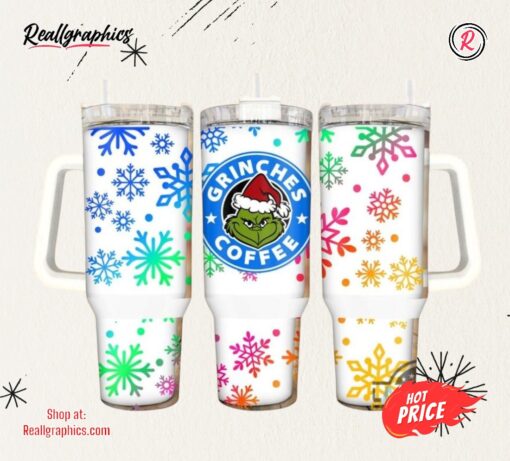 Grinches Coffee 40Oz Tumbler Merry Grinchmas Stainless Steel Stanley Cup How The Grinch Stole Christmas 40 Oz Xmas Travel Mugs Gift For Coffee Lovers