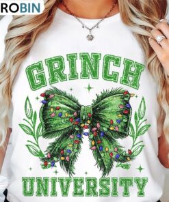 Grinchmas Coquette Bow Sweatshirt, Green Christmas Season Shirt, Long Sleeve Cotton, Hoodie