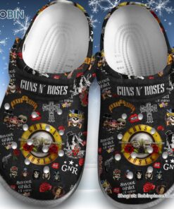 Gun And Roses Happy Halloween Black Unisex Classic Crocs