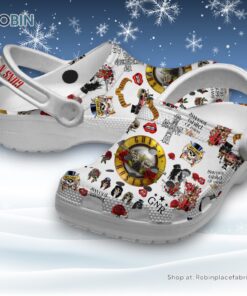 Gun And Roses Happy Halloween White Classic Crocs