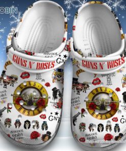 Gun And Roses Happy Halloween White Classic Crocs