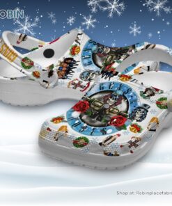 Gun And Roses Merry Christmas White Classic Crocs