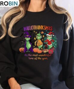 Hallothanksmas Christmas Sweatshirt, Halloween Shirt, Long Sleeve Cotton, Hoodie
