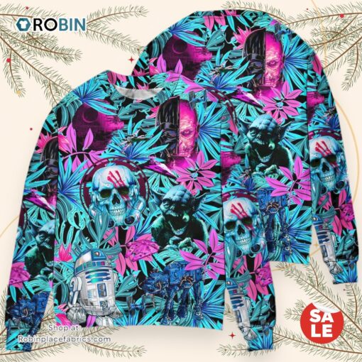 Halloween Starwars Tropical Friends Lovers Halloween Sweater