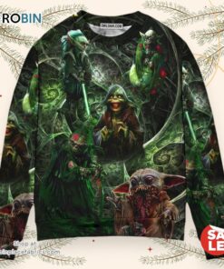 Halloween Starwars Yoda Creepy Halloween Sweater, Star Wars Ugly Sweatshirt