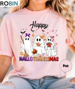 Happy Hallothanksmas Ghost Shirt, Halloween Party Tees, Long Sleeve Cotton, Hoodie Happy Hallothanksmas Ghost Shirt, Halloween Party Tees, Long Sleeve Cotton, Hoodie
