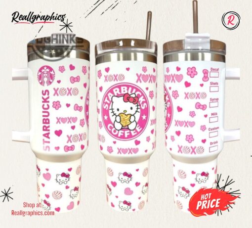 Hello Kitty 30 40Oz Quencher Tumbler With Optional Personalisation 40 Oz Stainless Steel Stanley Cups Dupe With Handle NEW