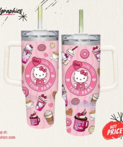 Hello Kitty Tumbler 40oz, Custom Hello Kitty Tumbler, Cute Cat Tumbler