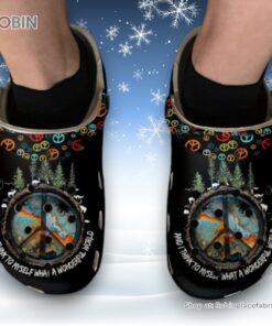 Hippie and Wonderful World Printed 3D Printed Crocs Clogs Shoes