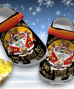 Hippie Girl and Her Dog, Love Her Hippie Life 3D Printed Crocs Clogs Shoes