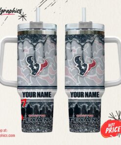 Houston Texans NFL Glitter 40oz Stanley Tumbler Houston Texans NFL Glitter 40oz Stanley Tumbler