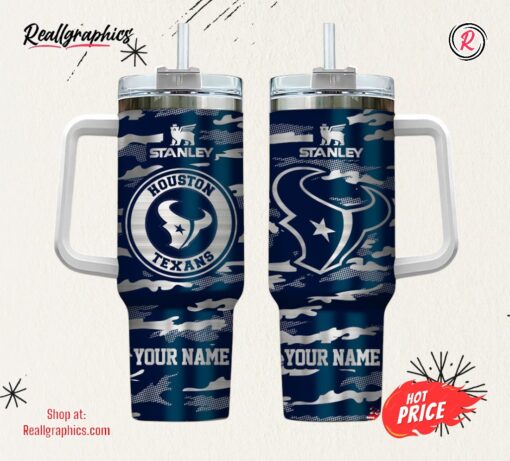 Houston Texans NFL Personalized New Camo Pattern Stanley Tumbler 40oz