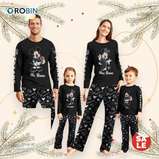 Houston Texans Sport And Disney Uniform Pajamas Mickey Mouse NFL Gifts For Kids Pajamas