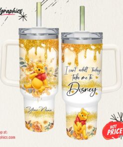 I Can’t Adult Winnie the Pooh 40oz Stainless Steel Tumbler with Handle and Straw Lid